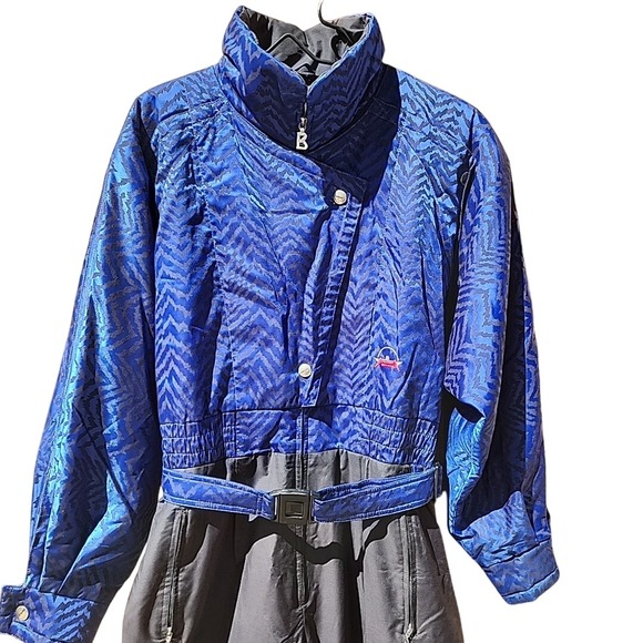 Vintage Bogner Women's Ski Suit Jumpsuit Blue Retro Winter One Piece - Picture 2 of 16